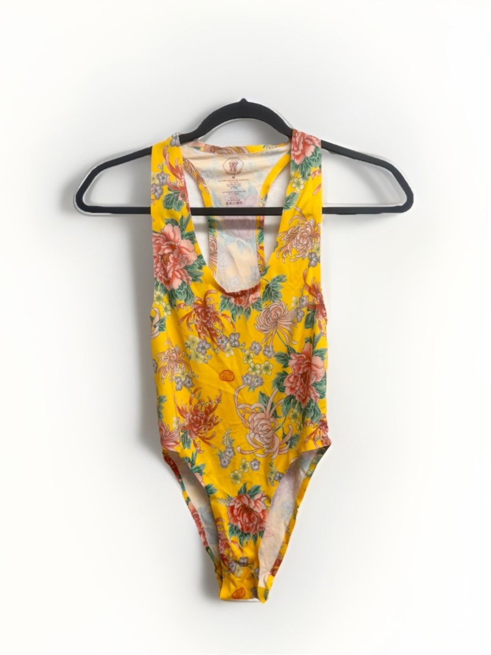 Yellow Floral One-Piece Swimsuit